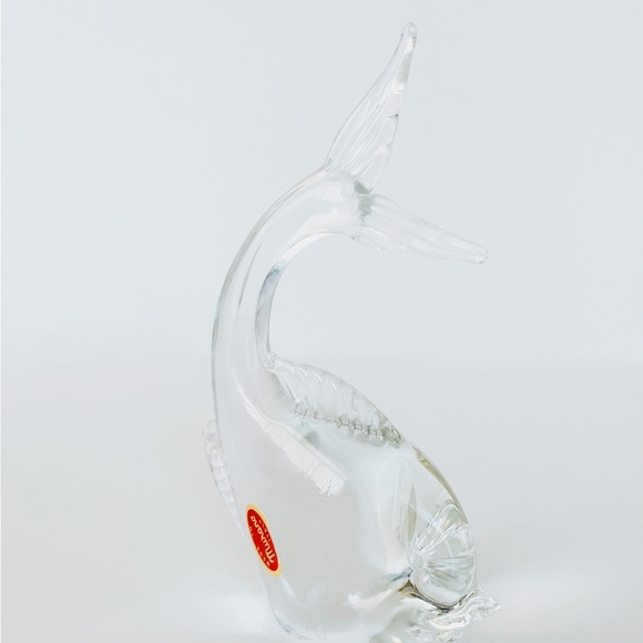 MCM Murano Italian Clear Art Glass Fish Figurine - Picture 14 of 16